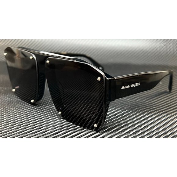 SALE! Alexander Mcqueen Blacked Out White Letter Unisex Sunglasses main image 3